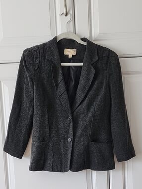Elizabeth and James Heathered Charcoal Blazer Jacket